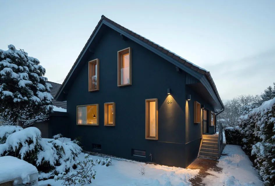 дом темного цвета в скандинавском стиле