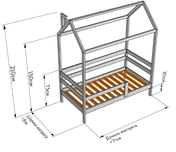 Схема: Кровать домик