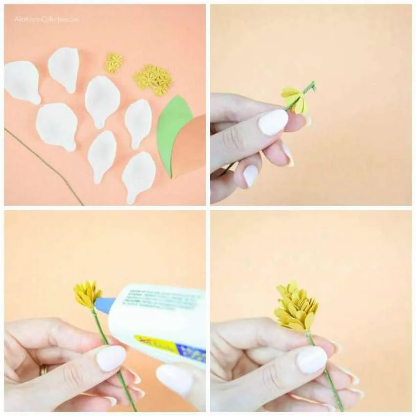 цветок из креповой бумаги своими руками