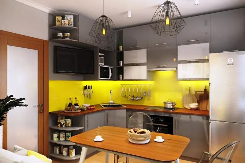 Желтые панели для кухни