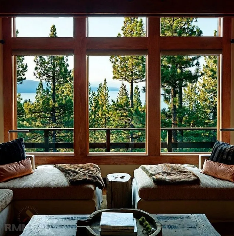Панорамные деревянные окна