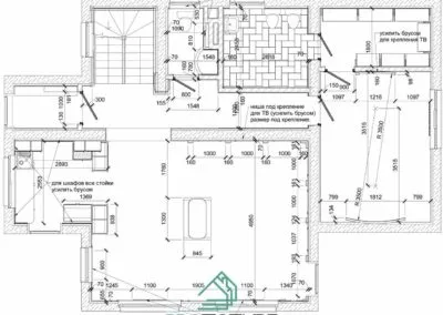 Монтажный план ГКЛ дизайн проекта в частном доме
