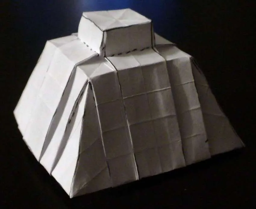 оригами пирамида майя из бумаги