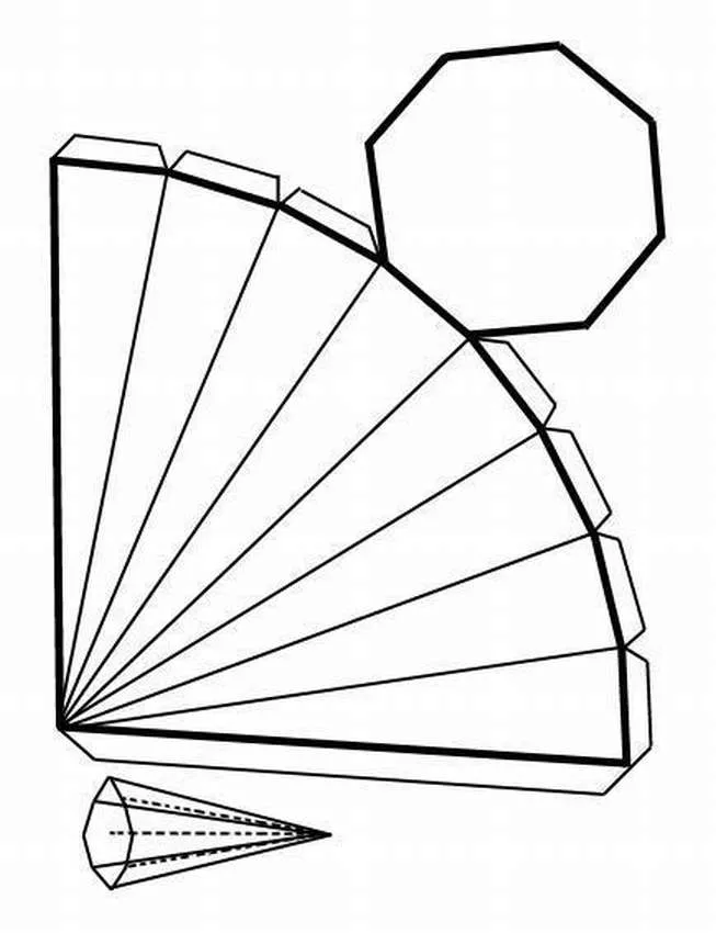 восьмиугольная пирамида из бумаги