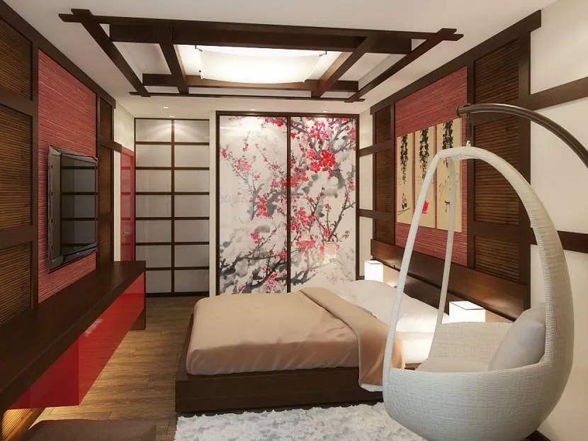 Цветочные японские мотивы в декорировании интерьера