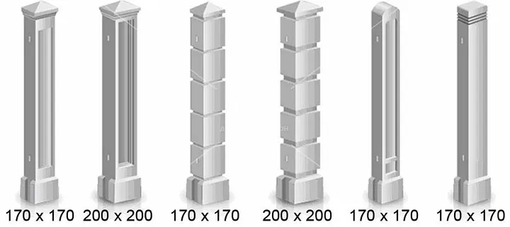 Размеры стандартных столбов из бетона