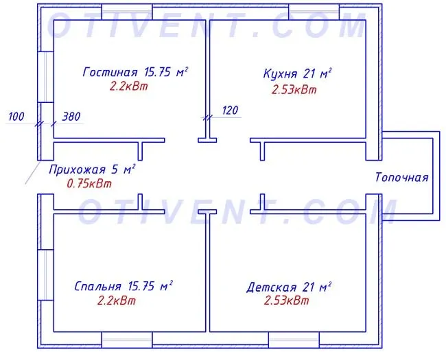 План первого этажа загородного дома 100 м. кв.