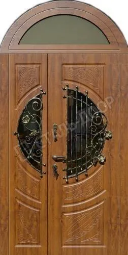 Двустворчатая арочная дверь элит-класса из массива MTD-2353