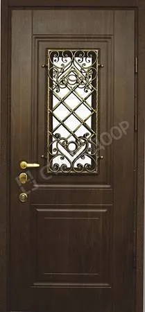 Парадная дверь со стеклом MTD-289: МДФ 16мм + МДФ 16мм
