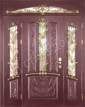 Парадная дверь со стеклом MTD-294: МДФ 16мм + МДФ 16мм