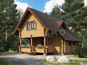 Проект компактного, деревянного дома с тремя спальнями и просторной гостинной