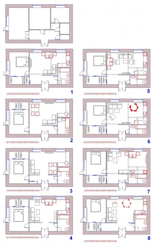 Актуальные варианты перепланировки 2 комнатной квартиры