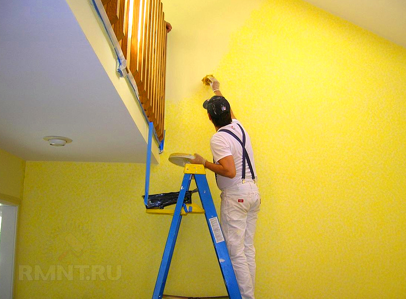 Декоративная покраска стен вместо обоев