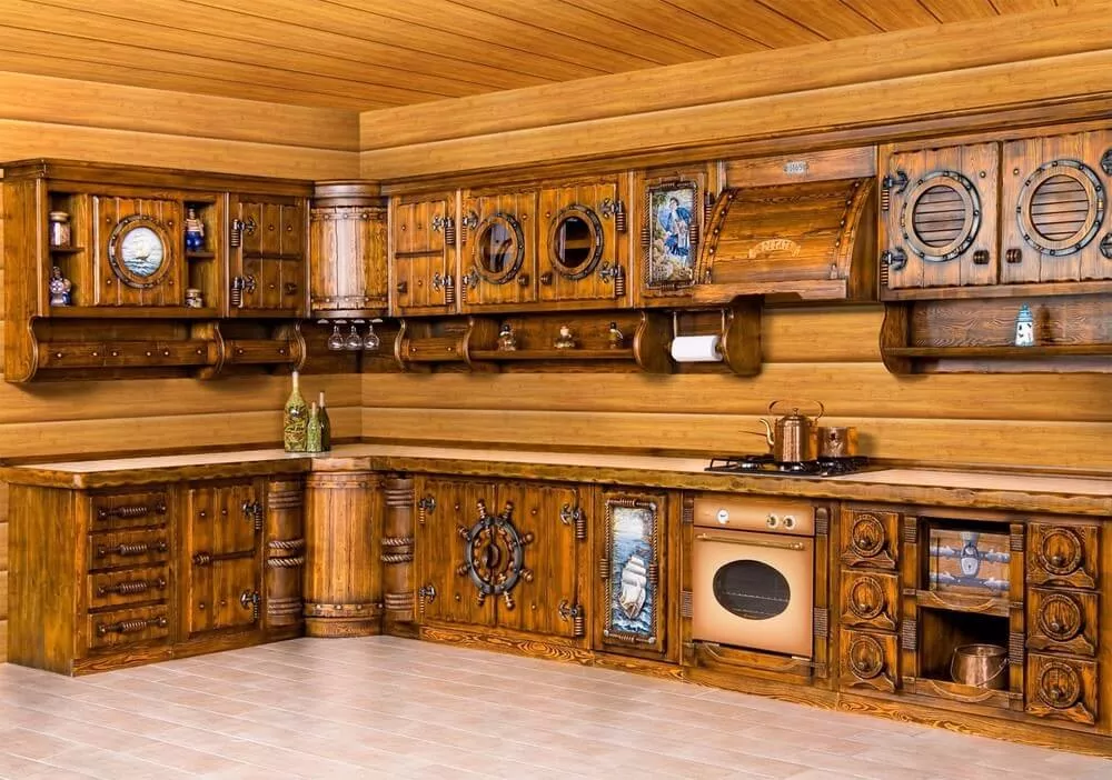 Кухонный гарнитур из дерева своими