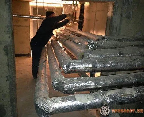 фото: Теплоизоляцияотопления в подвале