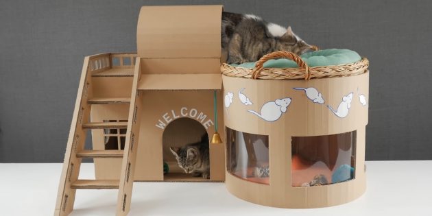 15 уютных домиков для кошки своими