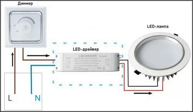 Схема подключения LED лампы