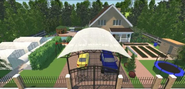 Проектирование парковки на даче в программе "Ландшафтный Дизайн 3D" 