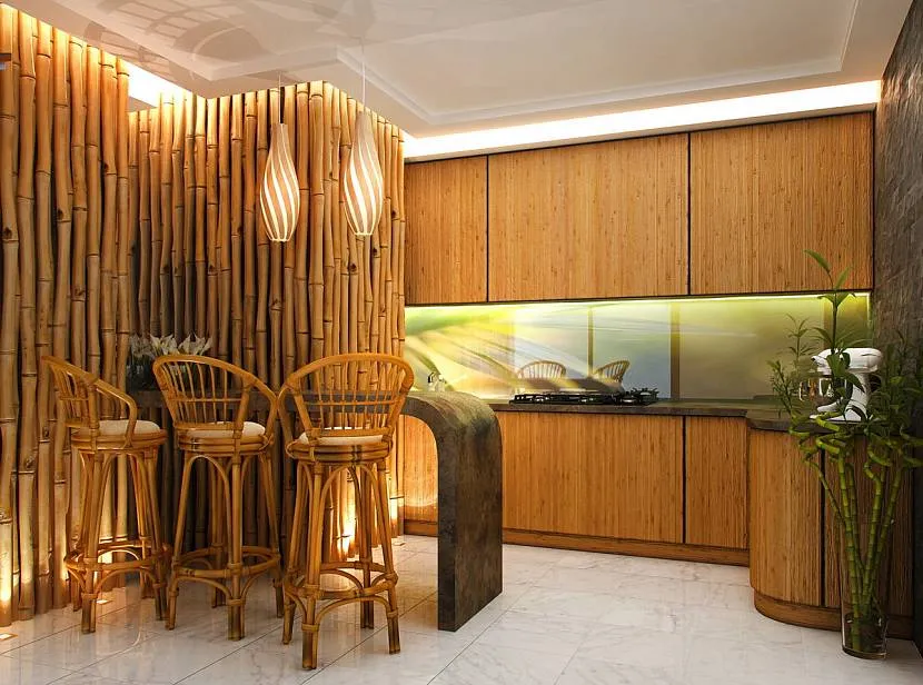 Бамбуковая мебель в интерьере