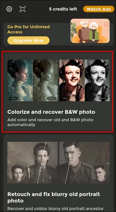 Главная страница приложения Colorizer
