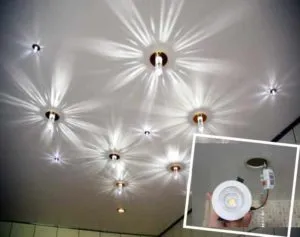 Точечные светильники для натяжных потолков размеры