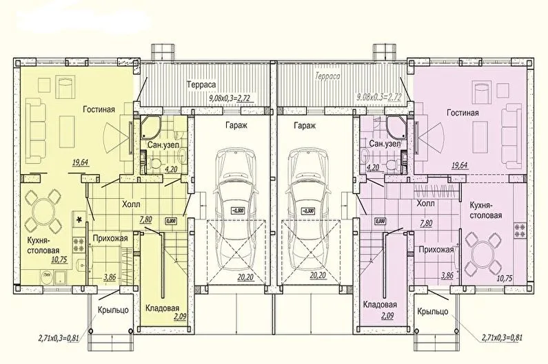 Современные проекты одноэтажных домов - Одноэтажный дом с двумя входами