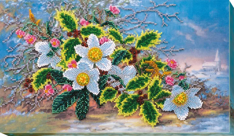 Картина цветов из бисера