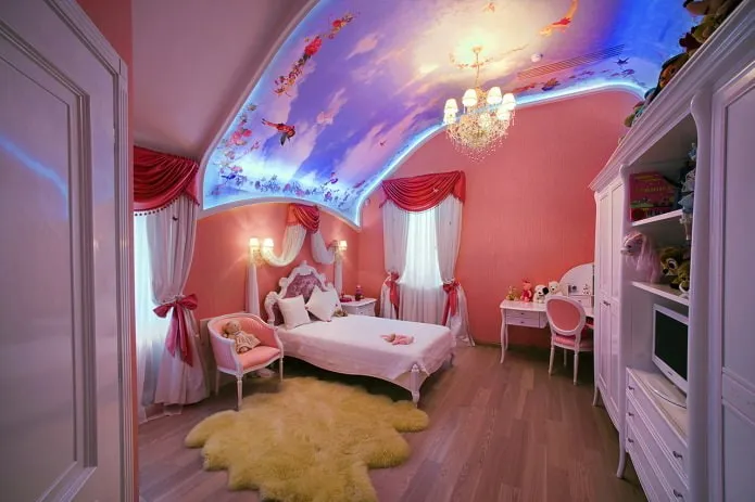 тематический дизайн спальни для девочки
