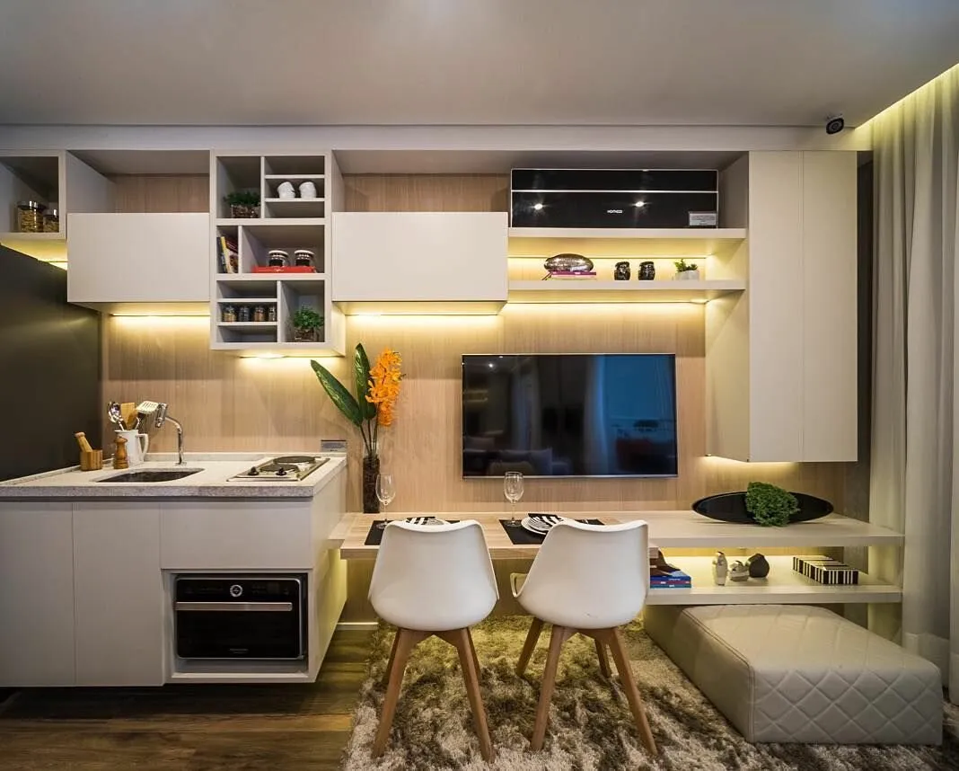 Стиль хай-тек в дизайне интерьера спальни кухни и гостиной