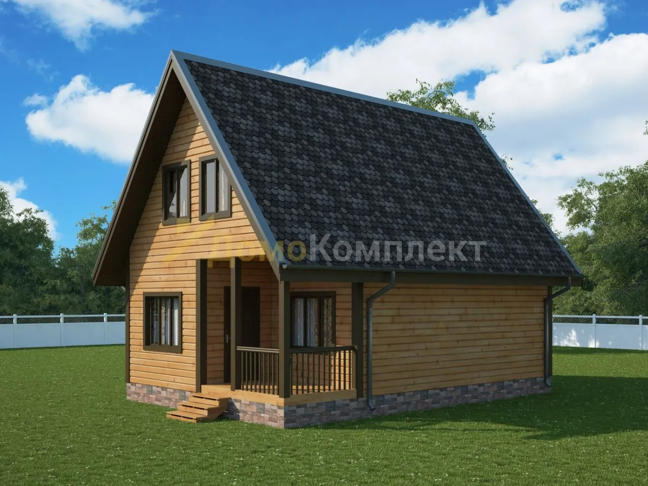 Дачный дом проект каркасныйХ-65-27