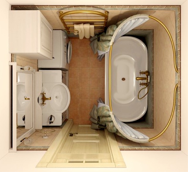 Дизайн маленькой ванной комнаты - 35