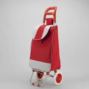 Сумка хозяйственная на колёсах «Садовник», отдел на шнурке, нагрузка до 25 кг, цвет красный