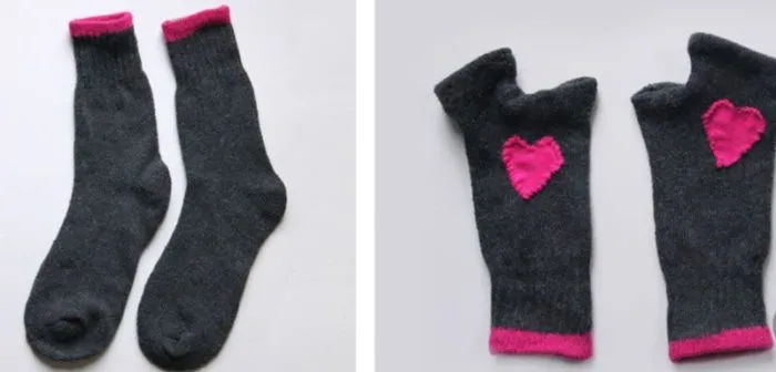Перчатки митенки из носков