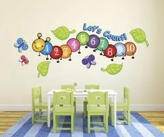 Cute Centipede Number Count Butterflies Wall Decals from our Children's Wall Stickers Collection. Ideal for nurseries, playrooms, and more. Peel and Stick! Toddler Classroom, Daycare Room, Home Daycare, Daycare Wall Decor, Preschool Decorations, Playroom Ideas