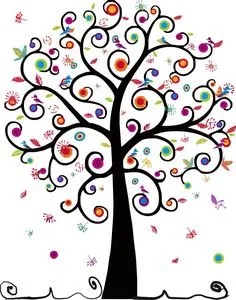 Txertatutako irudia Tree Of Life Art, Tree Art, Button Art, Button Crafts, Art Naif, Tree Designs, Dots Art, Art Plastique