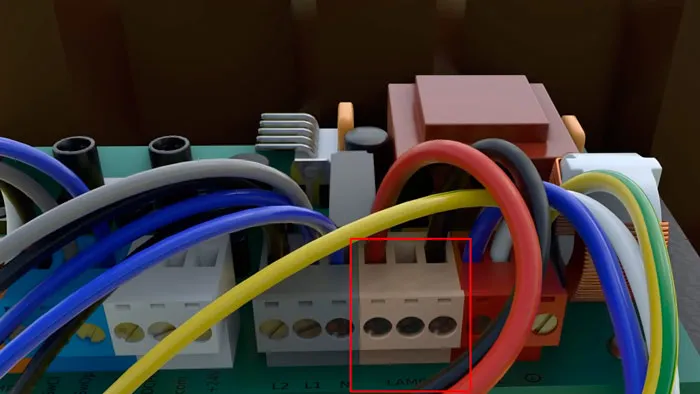 подключение кабеля питания на сигнальную лампу привода автоматики ворот