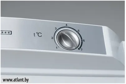 1 — самая высокая температура, 7 — наиболее низкая температура в холодильной камере
