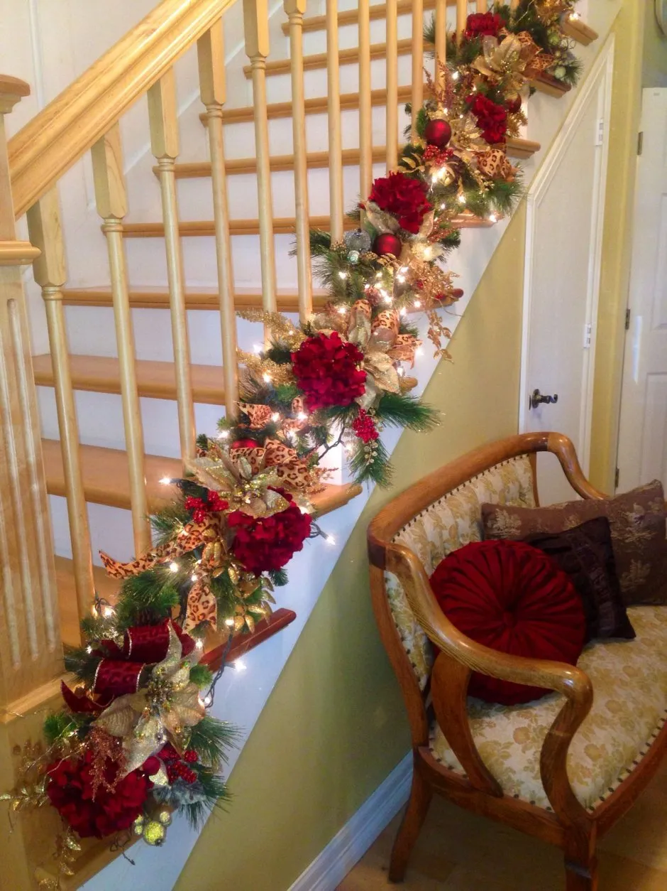 Новогодний декор лестницы
