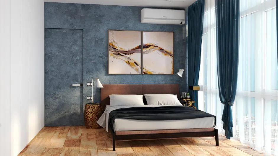 Декоративная штукатурка спальня современный стиль