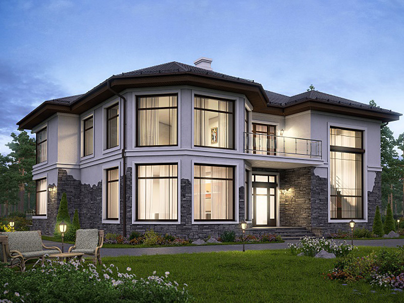 Проекты домов с панорамными окнами