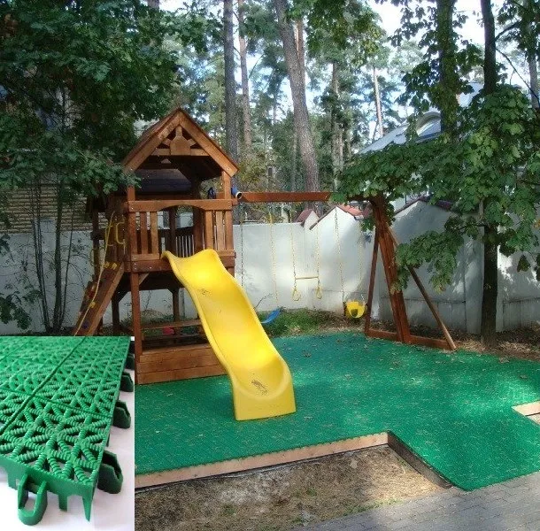 детская площадка на даче пластиковая плитка