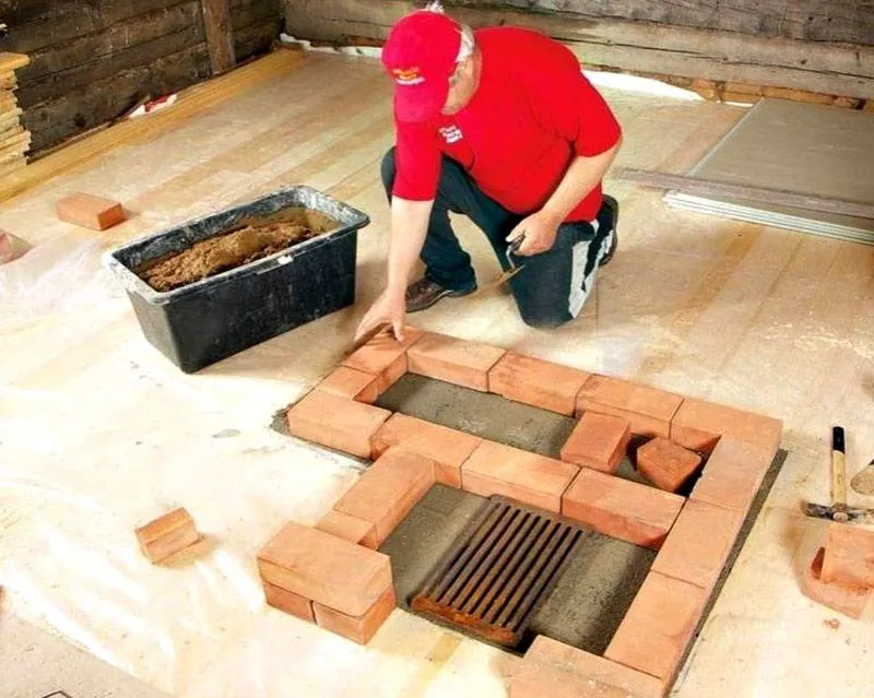 Фундамент под печь с применением заливки бетона создать сложнее, чем с помощью ввинчивающихся свай
