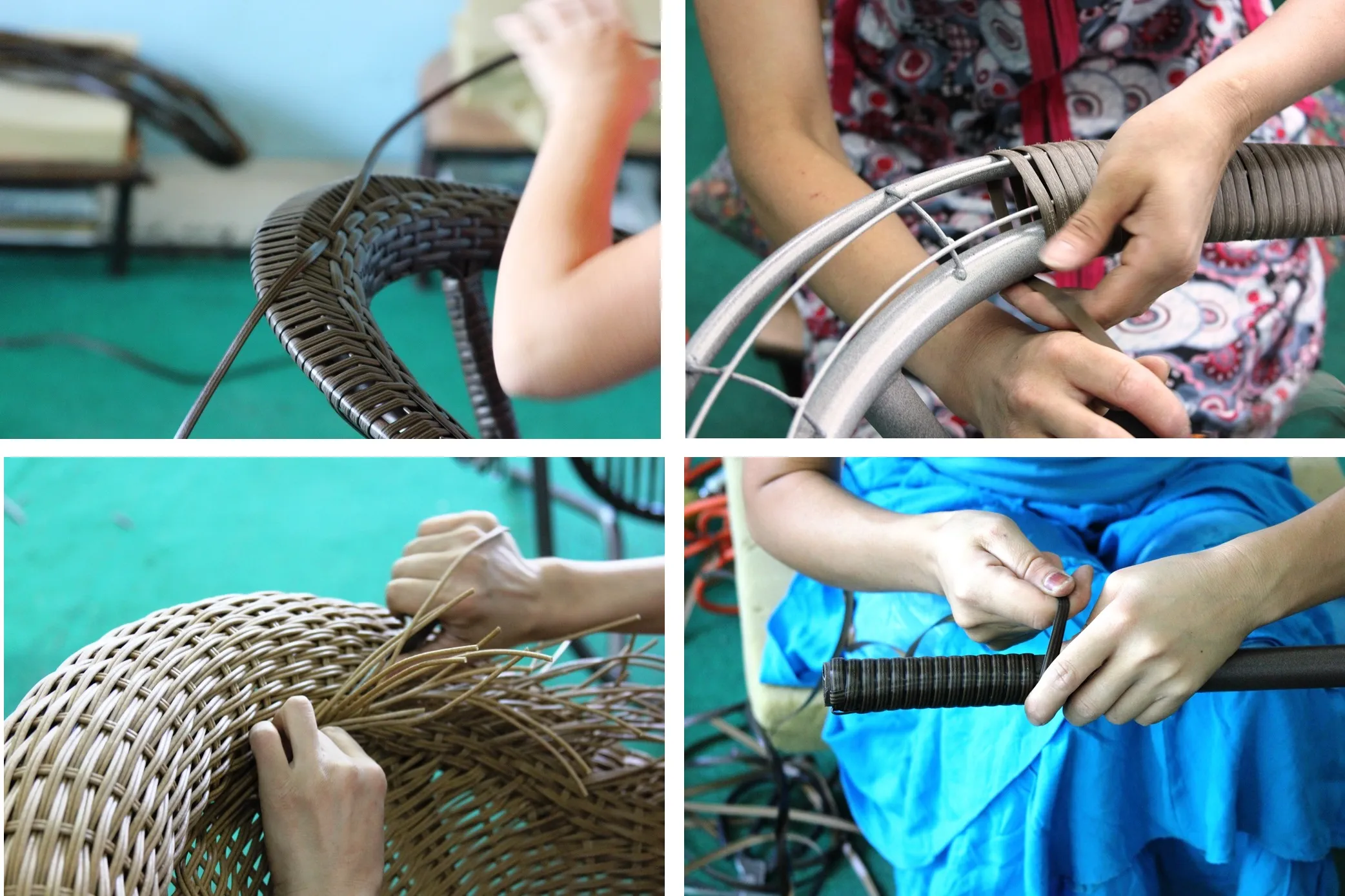 процесс плетения ротанга