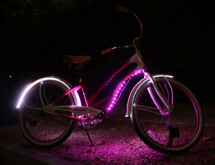 подсветка led лентой на велосипеде от батареек