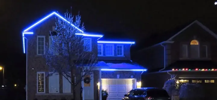 подсветка жилого дома светодиодной лентой 220В