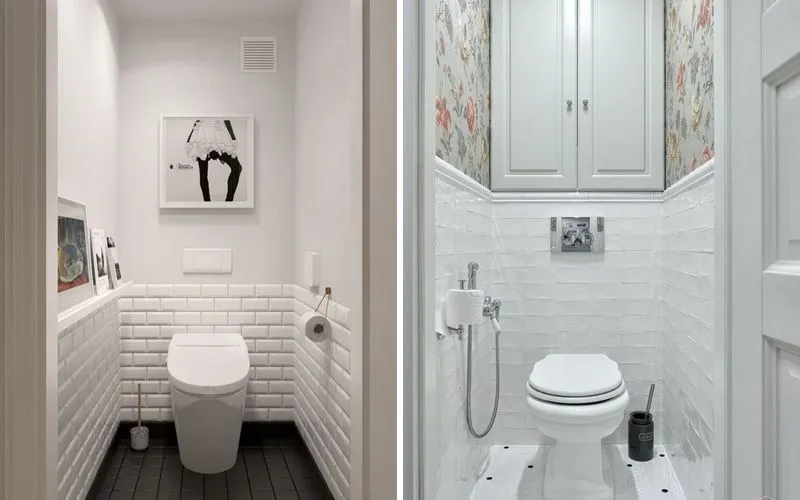 Коасивый современный дизайн интерьера в туалете хрущевке