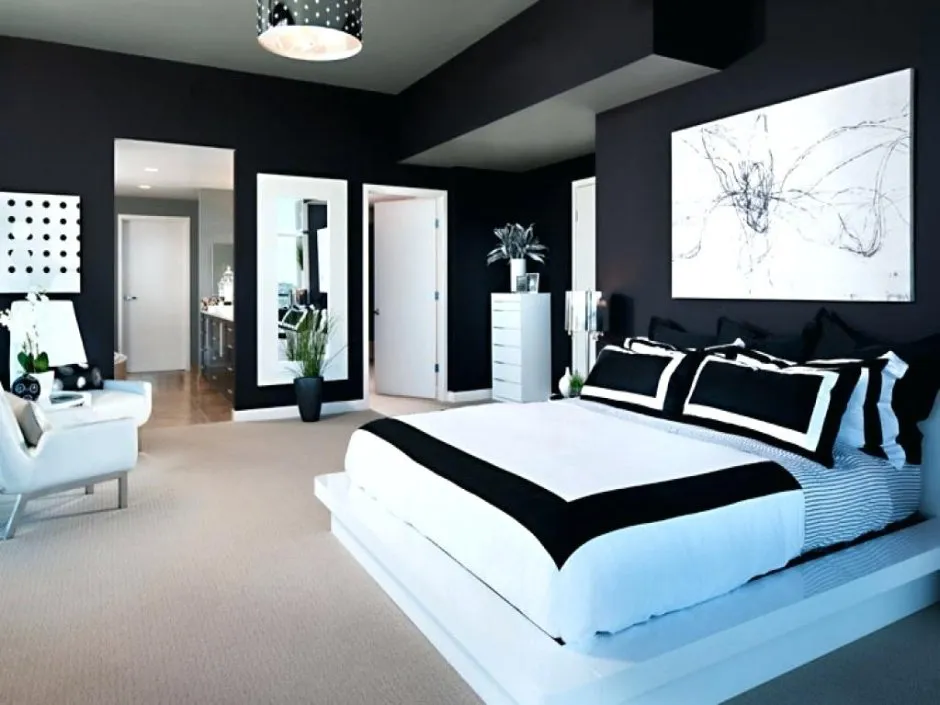 Красивые комнаты в черно белом стиле