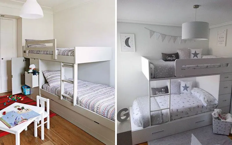 Как поставить двухъярусную кровать в детской (80+ фото): планировка