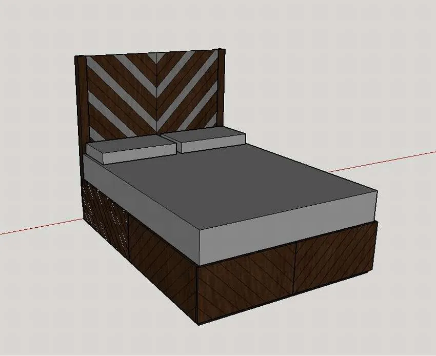 современная кровать с выдвижными ящиками