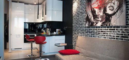 Планировка квартиры студии 50 кв. м (68 фото): дизайн интерьера кухни для 42, 45 и 54 кв. м